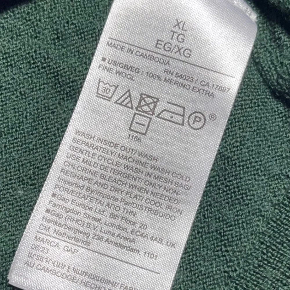 GAP Men's Green 100% Merino Wool Turtleneck Sweater XL Machine Washable - Picture 5 of 5